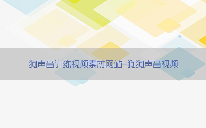 狗声音训练视频素材网站-狗狗声音视频