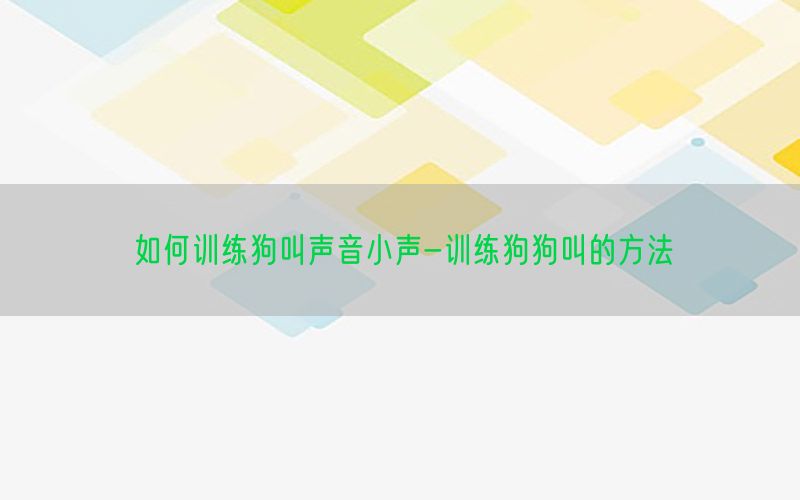 如何训练狗叫声音小声-训练狗狗叫的方法