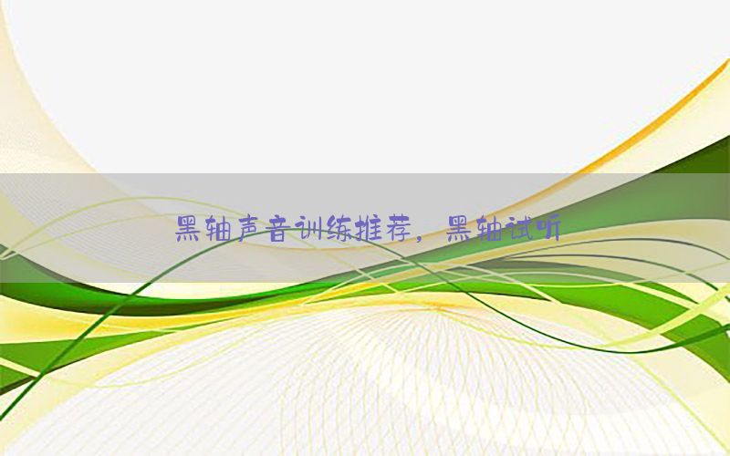 黑轴声音训练推荐，黑轴试听