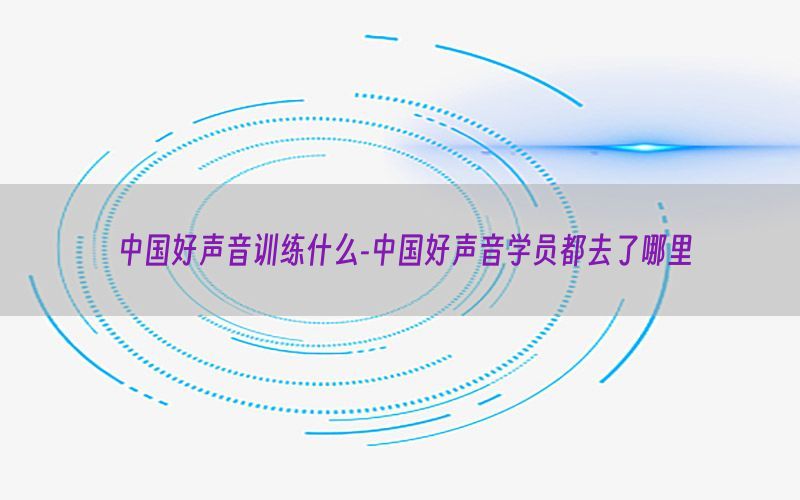 中国好声音训练什么-中国好声音学员都去了哪里