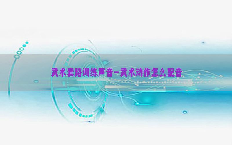 武术套路训练声音-武术动作怎么配音