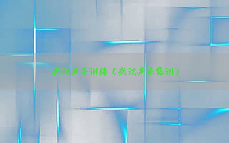 武汉声音训练（武汉声乐集训）