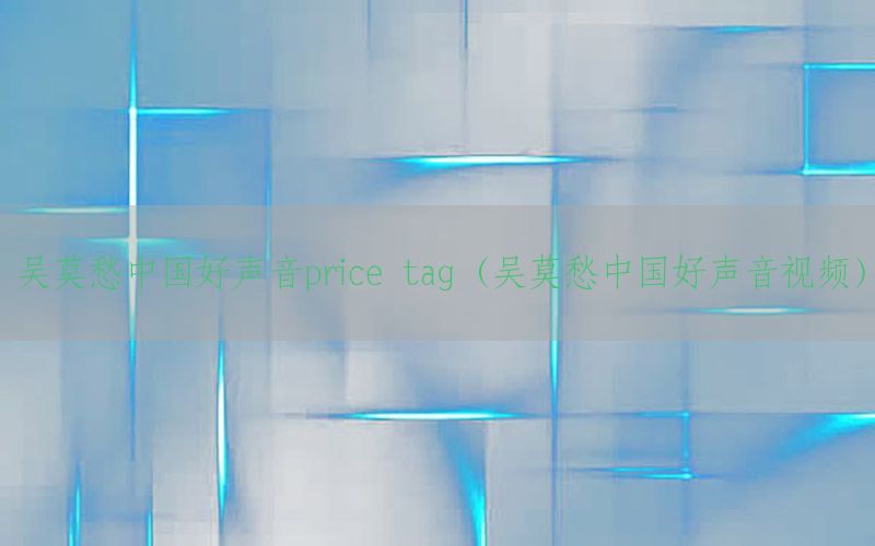 吴莫愁中国好声音price tag（吴莫愁中国好声音视频）