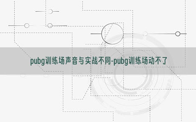 pubg训练场声音与实战不同-pubg训练场动不了