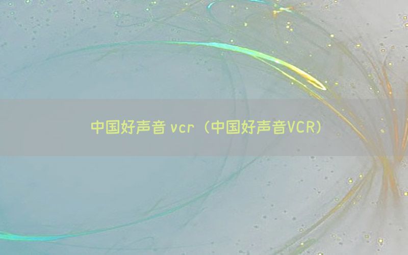 中国好声音 vcr（中国好声音VCR）