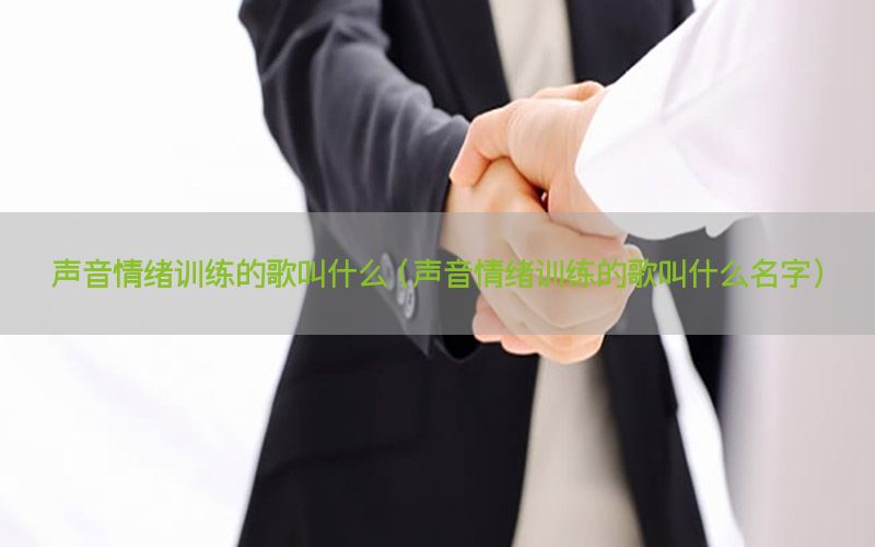 声音情绪训练的歌叫什么（声音情绪训练的歌叫什么名字）